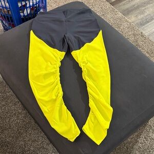 Vibrant Yellow and Black Women's Leggings